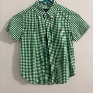 Ralph Lauren Green Button Down Shirt Classic Gingham